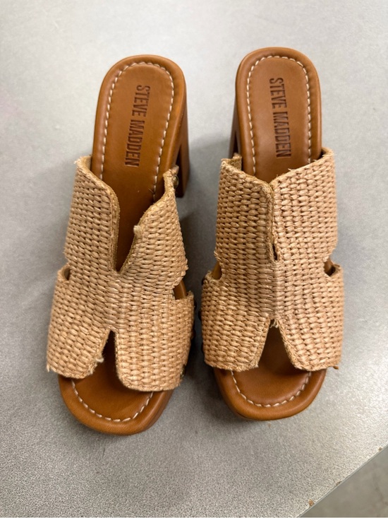 Steve Madden Shoes - Steve Madden Woven Tan Slide Mules